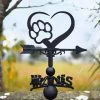 Cast Iron & Steel Heart & Paw Print Weathervane -Garden Supply Discount Store cast iron steel heart paw print weathervane 4