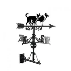 Cast Iron & Steel Pair Of Border Collies Weathervane -Garden Supply Discount Store cast iron steel pair of border collies weathervane 1