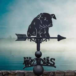 Sitting Piglet Weathervane -Garden Supply Discount Store cast iron steel sitting piglet weathervane 5