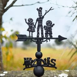 Three Woodland Characters Weathervane -Garden Supply Discount Store cast iron steel three woodland characters weathervane 3