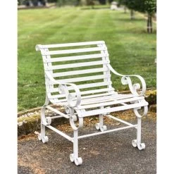 “Chatham" One Seater Park Bench - Cream -Garden Supply Discount Store chatham 22 one seater park bench cream 1