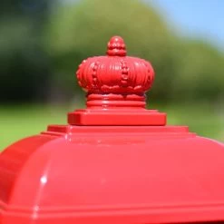 “Cherrywood Blush” Deluxe Red Camden Free Standing Post Box -Garden Supply Discount Store cherrywood blush deluxe red camden free standing post box