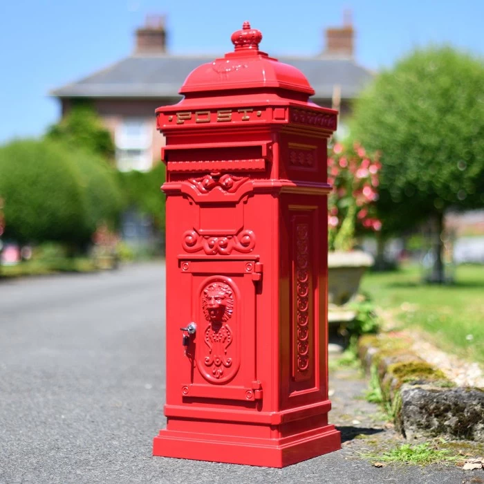 “Cherrywood Blush” Deluxe Red Camden Free Standing Post Box