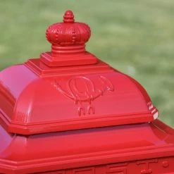 “Cherrywood Blush” Deluxe Red Camden Free Standing Post Box -Garden Supply Discount Store cherrywood blush red camden free standing post box 6 1