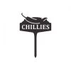 Black "Chillies" Vegetable Label -Garden Supply Discount Store chillies label blk 1