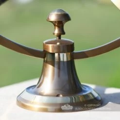 "Profatius" Antique Brass Armillary - 24cm -Garden Supply Discount Store close up of the base on the armillary