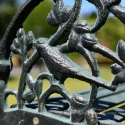 "Artemis" Large Ornate & Rustic Iron Bench 17 "Artemis" Large Ornate & Rustic Iron Bench -Garden Supply Discount Store close up ornate scroll work on iron garden bench