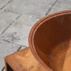 Rustic "Fyre" Fire Pit & Wood Store -Garden Supply Discount Store cnet053 1