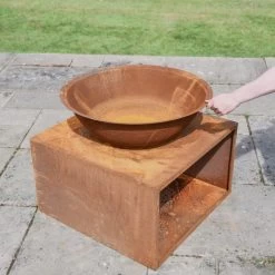 Rustic "Fyre" Fire Pit & Wood Store -Garden Supply Discount Store cnet053 2