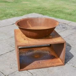 Rustic "Fyre" Fire Pit & Wood Store -Garden Supply Discount Store cnet053 3