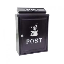 Black & White "Oxford" Border Collie Wall Mounted Post Box -Garden Supply Discount Store cnsr009