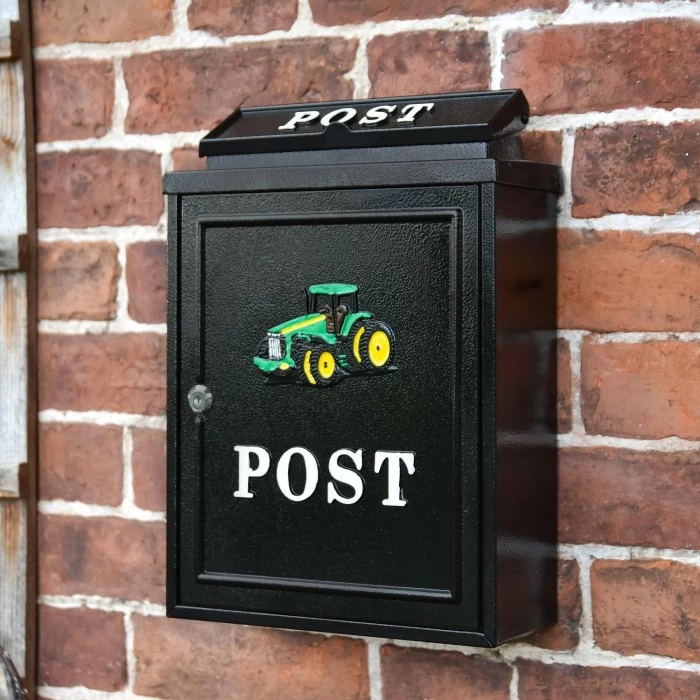 Black & Green "Oxford" Tractor Wall Mounted Post Box 3 Black & Green "Oxford" Tractor Wall Mounted Post Box