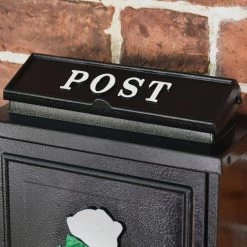 Black & White "Oxford Rose" Wall Mounted Post Box -Garden Supply Discount Store cnsr019 7