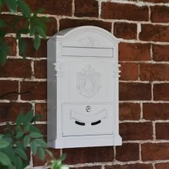 "Dawson Lodge" White Post Box - 47cm -Garden Supply Discount Store cnsr022 4