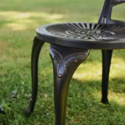 Aluminium Arched "Floral" Table & Chair Set -Copper Finish -Garden Supply Discount Store cnss038 cop set 7