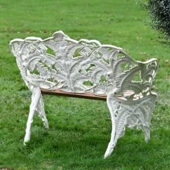 "Coalbrookdale" Cream Two Seater Garden Bench -Garden Supply Discount Store coalbrookdale two seater garden bench 6