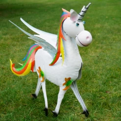 Colourful Hand-Painted Unicorn Sculpture