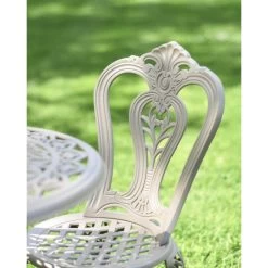 Deluxe "Rosenbloom" Two Seater Garden Table & Chair Set In Champagne -Garden Supply Discount Store cora chiar close up 4 1