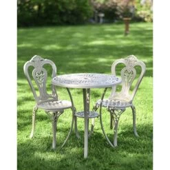 Deluxe "Rosenbloom" Two Seater Garden Table & Chair Set In Champagne -Garden Supply Discount Store cora close shot 3 1