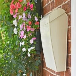 “Alpine Peaks” Cream Contemporary Post Box -Garden Supply Discount Store cream contemporary post box