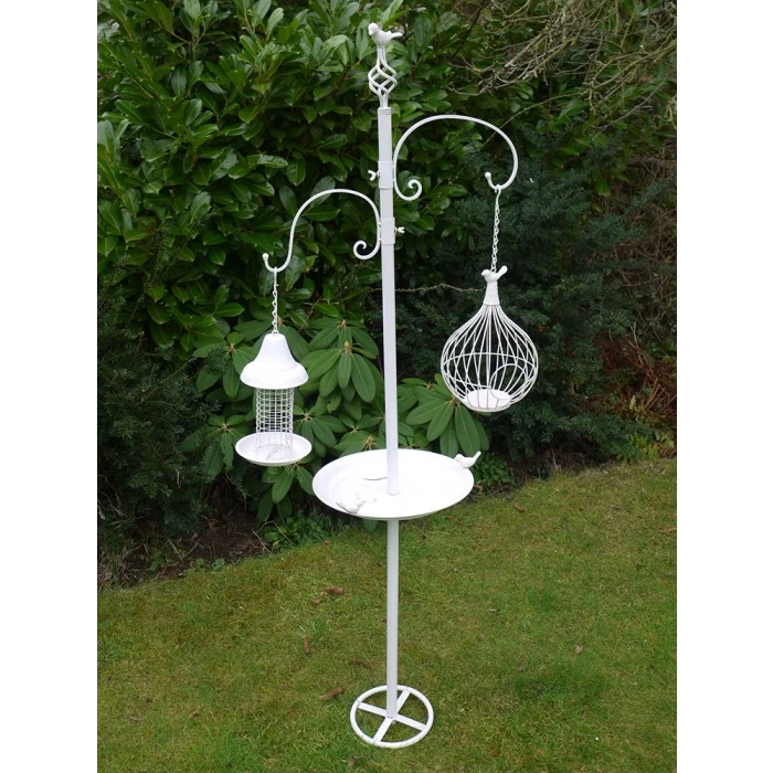 Cream Free Standing Bird Feeder & Bird Bath 7 Cream Free Standing Bird Feeder & Bird Bath - Image 5