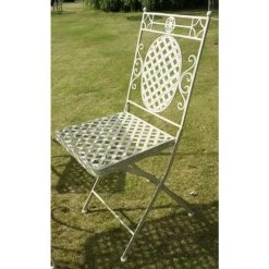 “Aunt Hilda” Large Luncheon Furniture Set -Garden Supply Discount Store cream garden chair