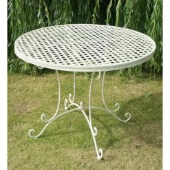 “Aunt Hilda” Large Luncheon Furniture Set -Garden Supply Discount Store cream garden large round table