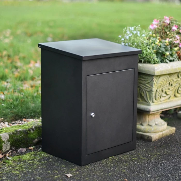 Deluxe Black "Bexley" Free Standing Parcel Box 3 Deluxe Black "Bexley" Free Standing Parcel Box