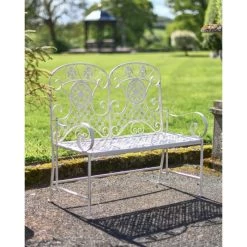 Deluxe "Cerberus" Ornate Two Seater Garden Bench In Antique White 25 Deluxe "Cerberus" Ornate Two Seater Garden Bench In Antique White -Garden Supply Discount Store deluxe cerberus ornate two seater garden bench 6