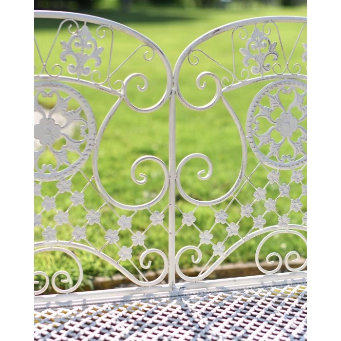 Deluxe "Cerberus" Ornate Two Seater Garden Bench In Antique White 8 Deluxe "Cerberus" Ornate Two Seater Garden Bench In Antique White - Image 6