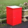 Deluxe Red "Bexley" Free Standing Parcel Box -Garden Supply Discount Store deluxe red bexley free standing parcel box 5