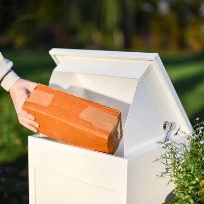 Deluxe White "Bexley" Free Standing Parcel Box 4 Deluxe White "Bexley" Free Standing Parcel Box - Image 2