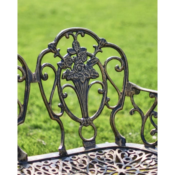 Deluxe Two-Seater Cast Aluminium "Rosebud" Garden Bench 8 Deluxe Two-Seater Cast Aluminium "Rosebud" Garden Bench - Image 6