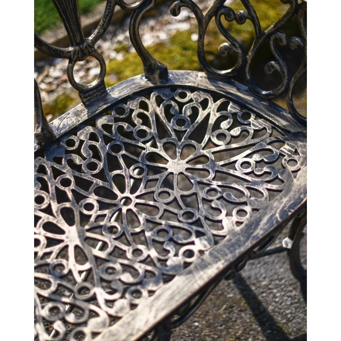 Deluxe Two-Seater Cast Aluminium "Rosebud" Garden Bench 6 Deluxe Two-Seater Cast Aluminium "Rosebud" Garden Bench - Image 4