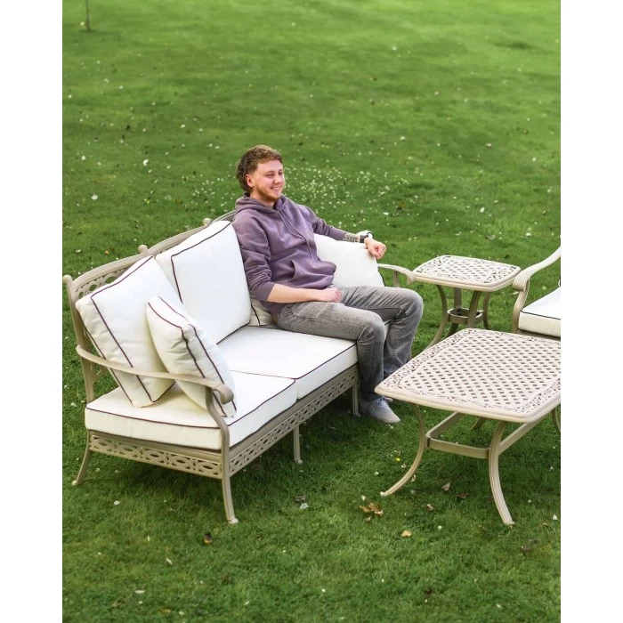 Deluxe Champagne "Elmswood" Outdoor Five Seater Furniture Sofa, Table & Chair Set 4 Deluxe Champagne "Elmswood" Outdoor Five Seater Furniture Sofa, Table & Chair Set - Image 2