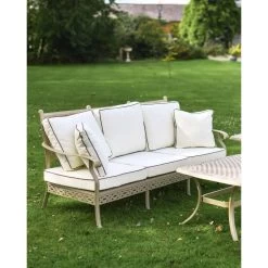 Deluxe Champagne "Elmswood" Outdoor Five Seater Furniture Sofa, Table & Chair Set 19 Deluxe Champagne "Elmswood" Outdoor Five Seater Furniture Sofa, Table & Chair Set -Garden Supply Discount Store deluxe white 22elmswood 22 outdoor five seater furniture sofa table chair set 3