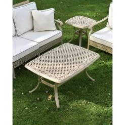 Deluxe Champagne "Elmswood" Outdoor Five Seater Furniture Sofa, Table & Chair Set 17 Deluxe Champagne "Elmswood" Outdoor Five Seater Furniture Sofa, Table & Chair Set -Garden Supply Discount Store deluxe white 22elmswood 22 outdoor five seater furniture sofa table chair set 7