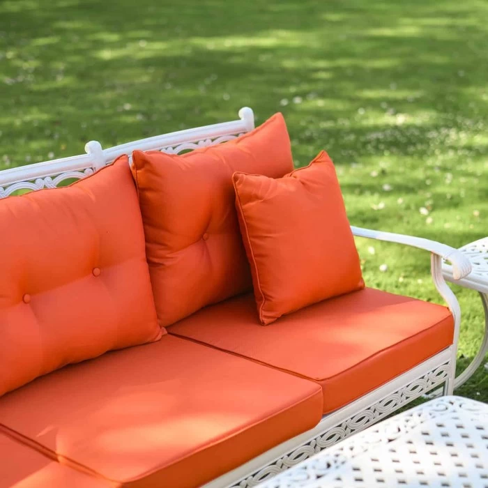 Deluxe White "Elmswood" Outdoor Five Seater Sofa, Table & Chair Set 6 Deluxe White "Elmswood" Outdoor Five Seater Sofa, Table & Chair Set - Image 4