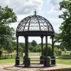Deluxe Wrought Iron "Aurelia" Black Powder Coated Gazebo -Garden Supply Discount Store deluxe wrought iron 22aurelia 22 black powder coated gazebo 1