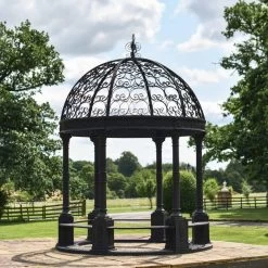 Deluxe Wrought Iron "Aurelia" Black Powder Coated Gazebo