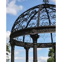 Deluxe Wrought Iron "Aurelia" Black Powder Coated Gazebo -Garden Supply Discount Store deluxe wrought iron 22aurelia 22 black powder coated gazebo 12