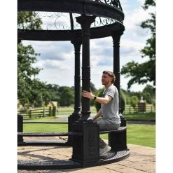 Deluxe Wrought Iron "Aurelia" Black Powder Coated Gazebo -Garden Supply Discount Store deluxe wrought iron 22aurelia 22 black powder coated gazebo 15