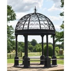 Deluxe Wrought Iron "Aurelia" Black Powder Coated Gazebo -Garden Supply Discount Store deluxe wrought iron 22aurelia 22 black powder coated gazebo 2