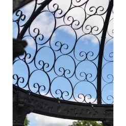 Deluxe Wrought Iron "Aurelia" Black Powder Coated Gazebo -Garden Supply Discount Store deluxe wrought iron 22aurelia 22 black powder coated gazebo 4