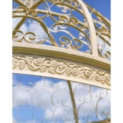 Deluxe Wrought Iron "Aurelia" French Cream Gazebo -Garden Supply Discount Store deluxe wrought iron 22aurelia 22 french cream gazebo 5