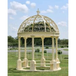 Deluxe Wrought Iron "Aurelia" French Cream Gazebo -Garden Supply Discount Store deluxe wrought iron 22aurelia 22 french cream gazebo 9