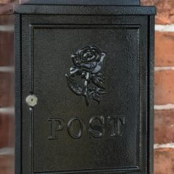Black "Oxford Rose" Wall Mounted Post Box 11 Black "Oxford Rose" Wall Mounted Post Box -Garden Supply Discount Store dsc 1184