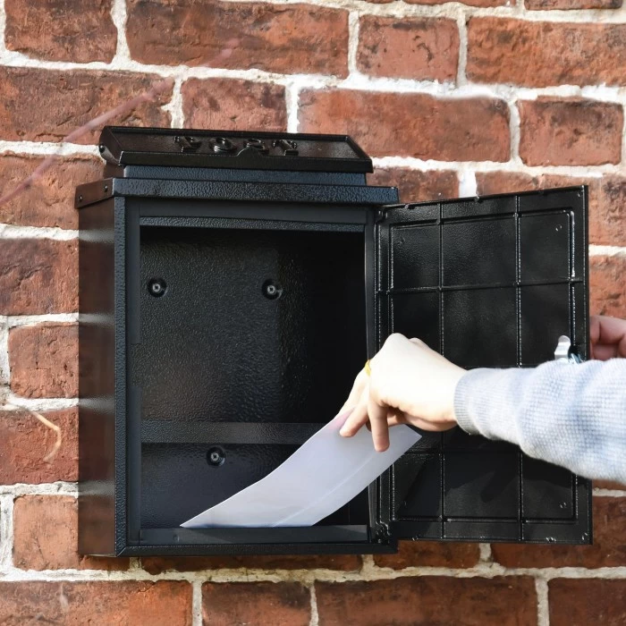 Black "Oxford Rose" Wall Mounted Post Box 8 Black "Oxford Rose" Wall Mounted Post Box - Image 6