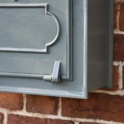 "Osteler Oppulence" Grey Wall Mounted Post Box With White Lettering 12 "Osteler Oppulence" Grey Wall Mounted Post Box With White Lettering -Garden Supply Discount Store dsc 1222