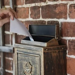 Antique "Oxford Rose" Wall Mounted Post Box -Garden Supply Discount Store dsc 1315 copy